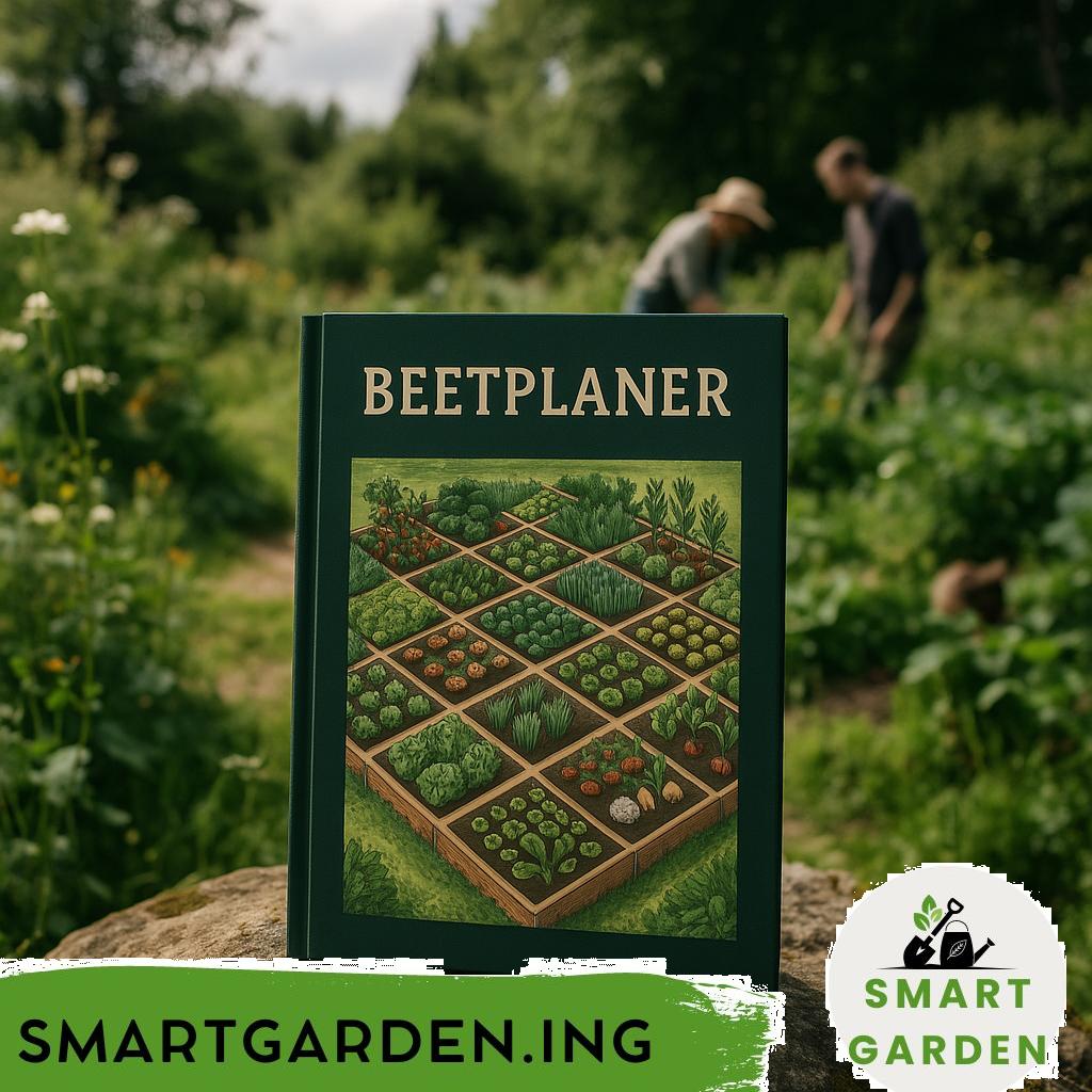 Illustration eines Beetplaners zur übersichtlichen Gartenplanung mit verschiedenen Pflanzenbeeten.