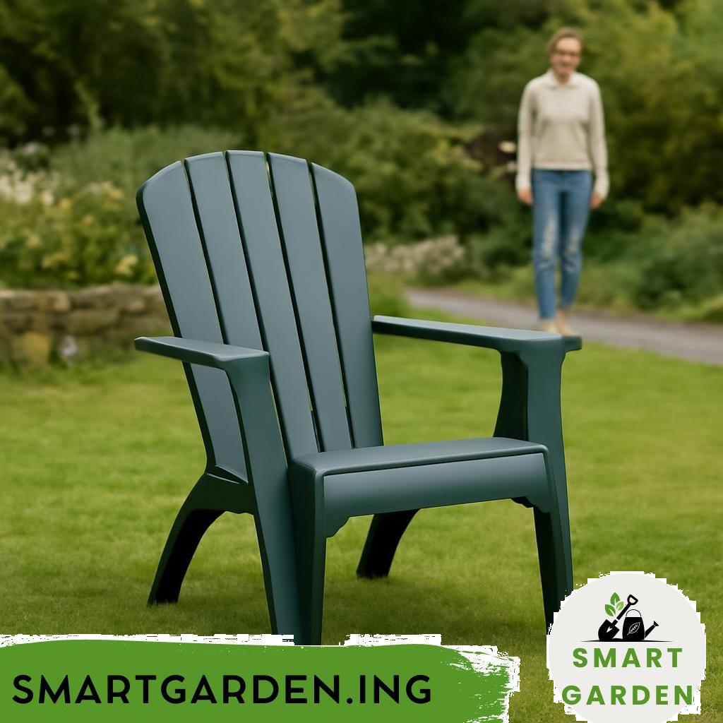 Adirondack-Stuhl aus Kunststoff im Garten