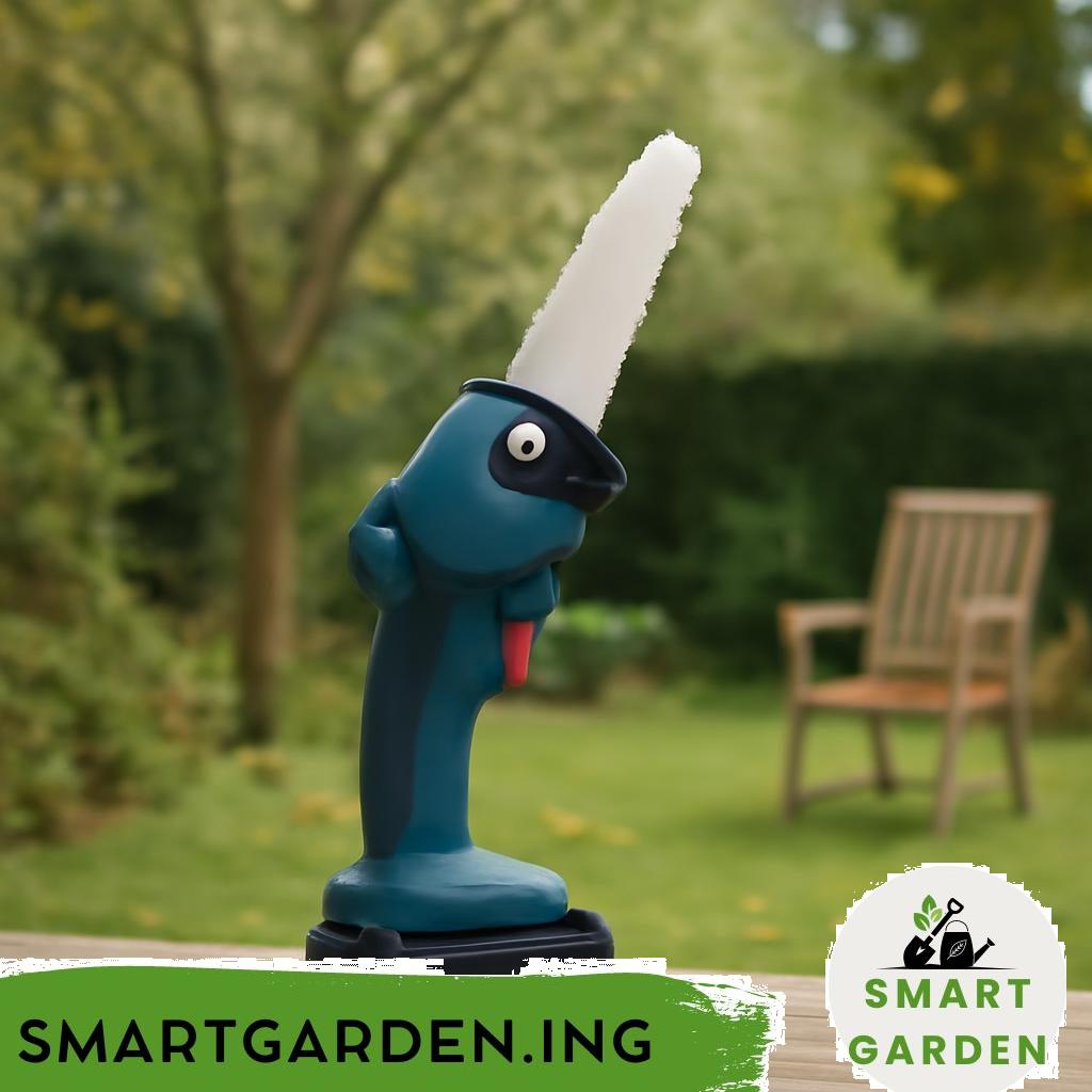 Akku-Astsäge im Garten beim Schneiden von dünnen Ästen