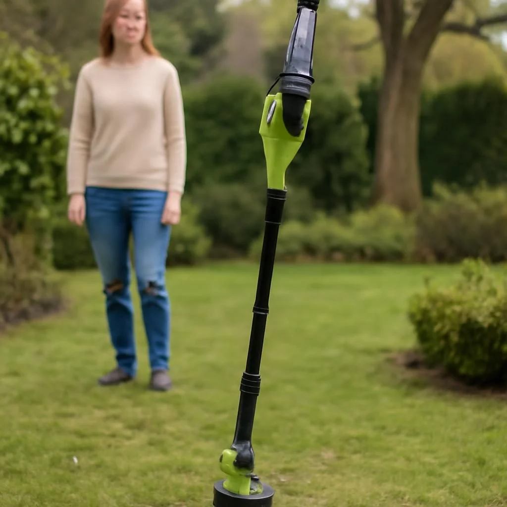 Akku-Baumpflegesägen im Einsatz beim Baumschnitt im Garten